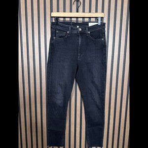 Rag & Bone Jeans 27 Womens Black Charcoal Wash Denim Nina High Rise Ankle Skinny